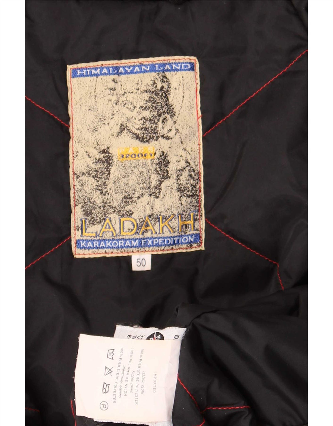 Ladakh Skijakke med hætte til mænd EU 50 Large Red Colourblock Polyester
