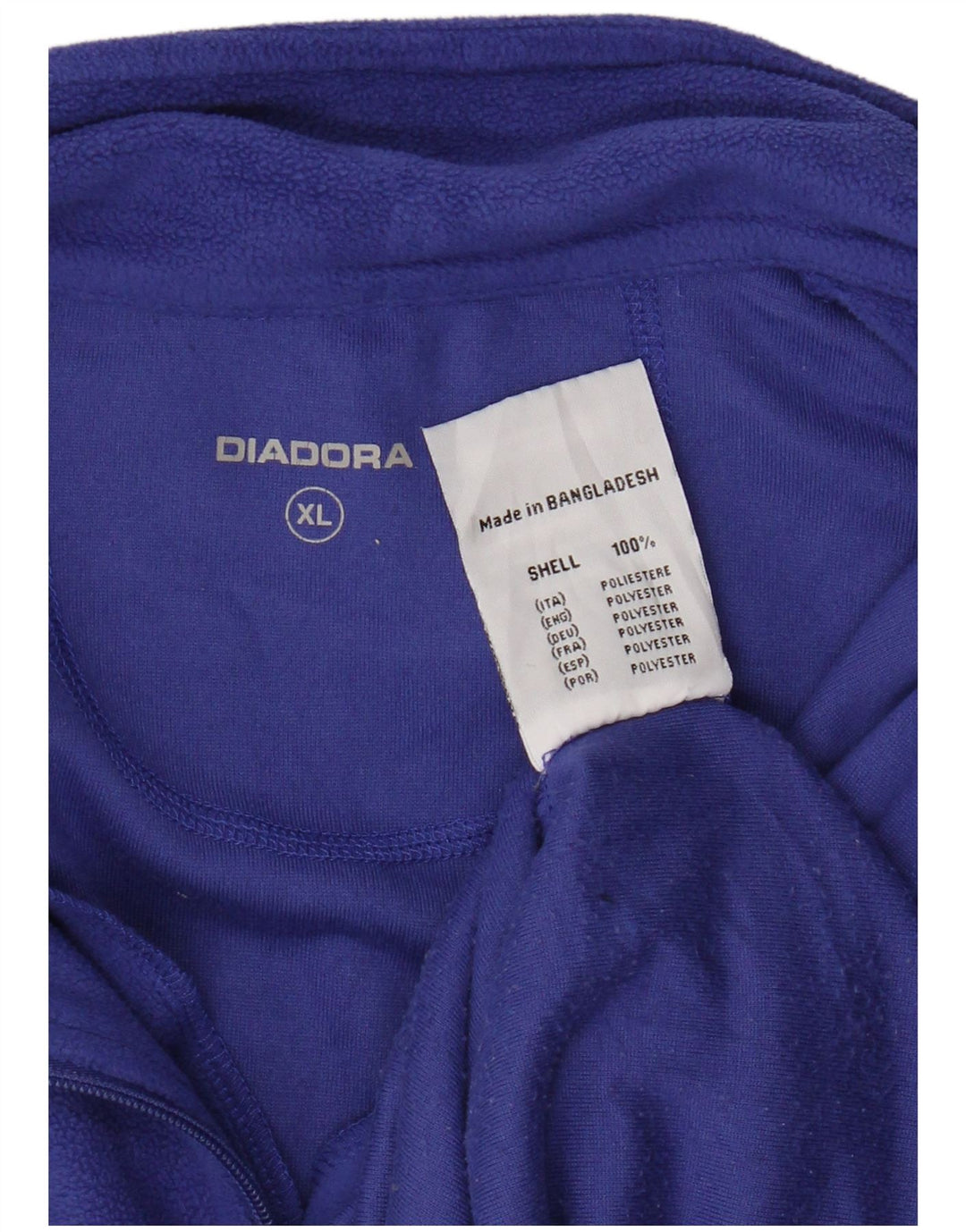 Diadora Fleece Jumper med lynlås til kvinder UK 18 XL Blå Polyester