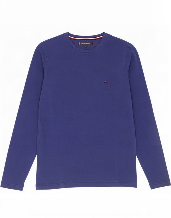 Tommy Hilfiger Herre Slim Fit Top Langærmet Lille Blå Bomuld