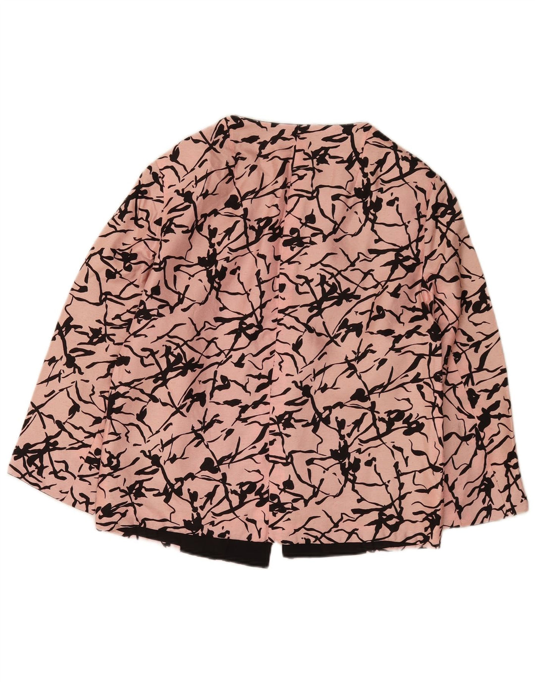 Vintage kvinders abstrakt mønster 3/4-ærmet blazerjakke UK 16 Large Pink