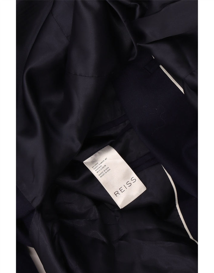 Reiss Herre 1 Knap Blazer Jacket UK 38 Medium Navy Blue Wool