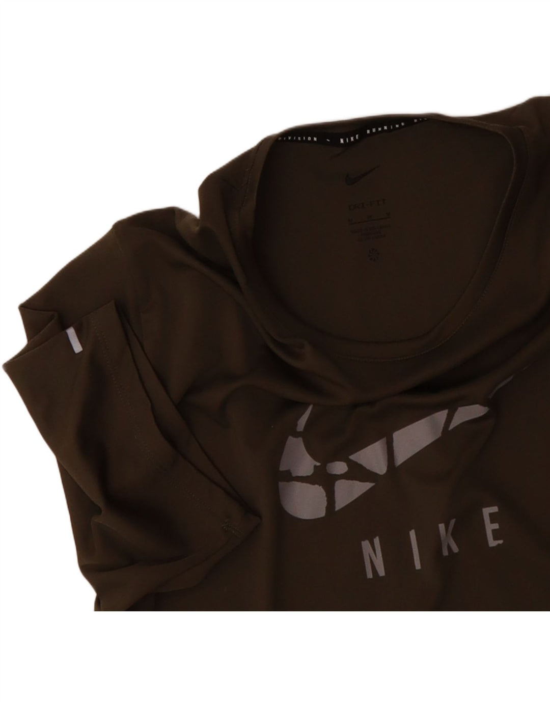 NIKE Mens Dri Fit Graphic T-Shirt Top Medium Khaki Vintage Nike and Second-Hand Nike from Messina Hembry 