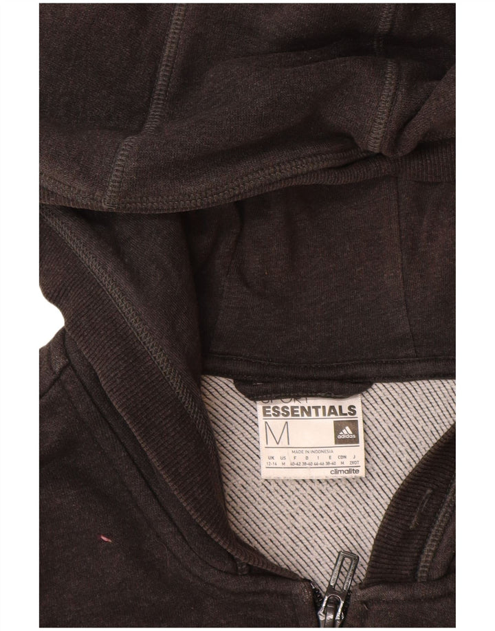 ADIDAS Dame Climalite Hættetrøje Sweater med lynlås UK 12/14 Medium Sort Bomuld