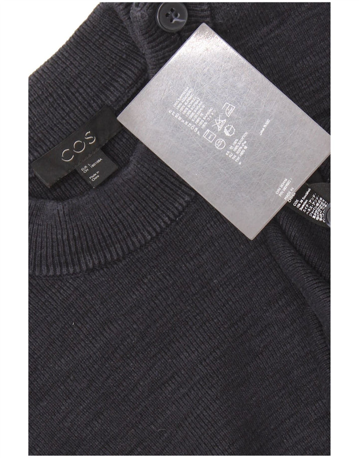 COS Herre trøje med rund hals, stor marineblå bomuld