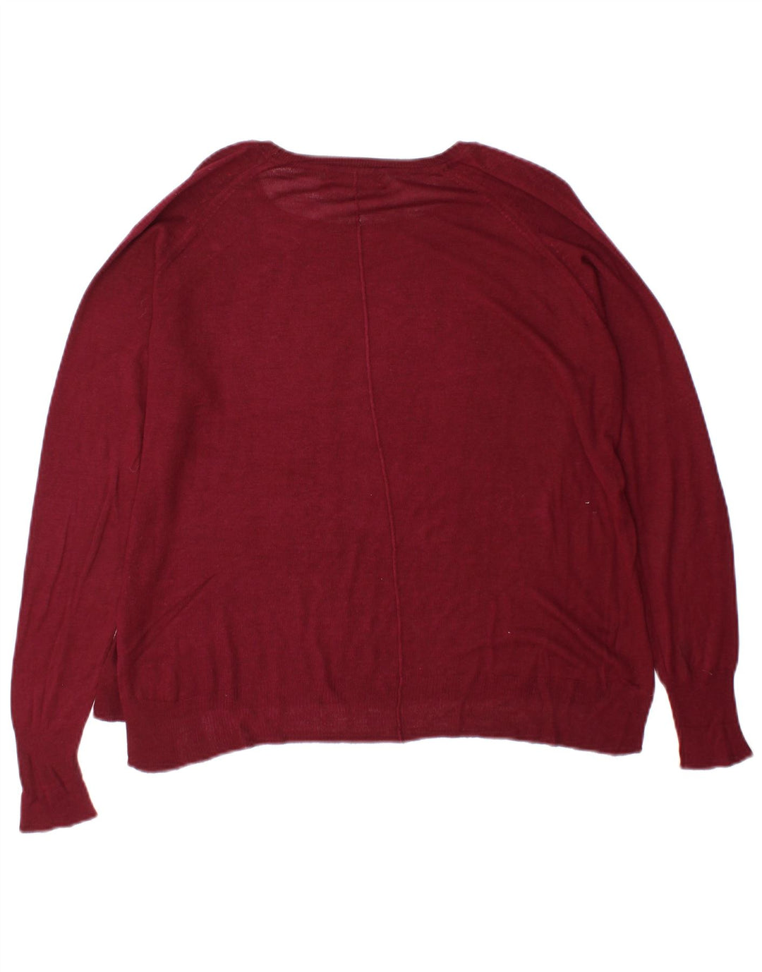 Zara Dame Oversized Boat Neck Jumper Sweater UK 14 Medium Burgundy