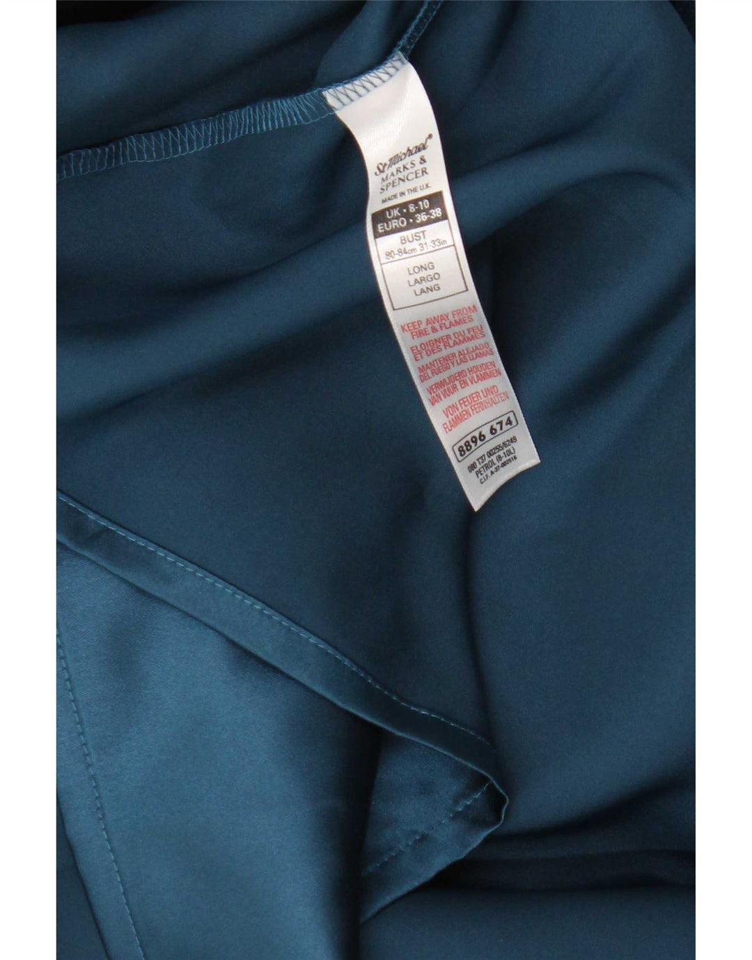 Marks & Spencer Dame Robe Maxi Dress UK 8/10 Small Blue Polyester