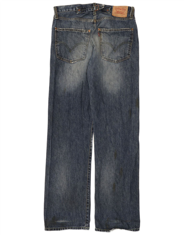Levi's Herre 542 Distressed Bootcut Jeans W32 L34 Blå bomuld