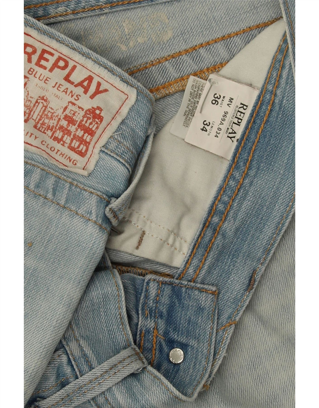REPLAY Mens Slim Jeans W36 L34 Blue Cotton Vintage Replay and Second-Hand Replay from Messina Hembry 