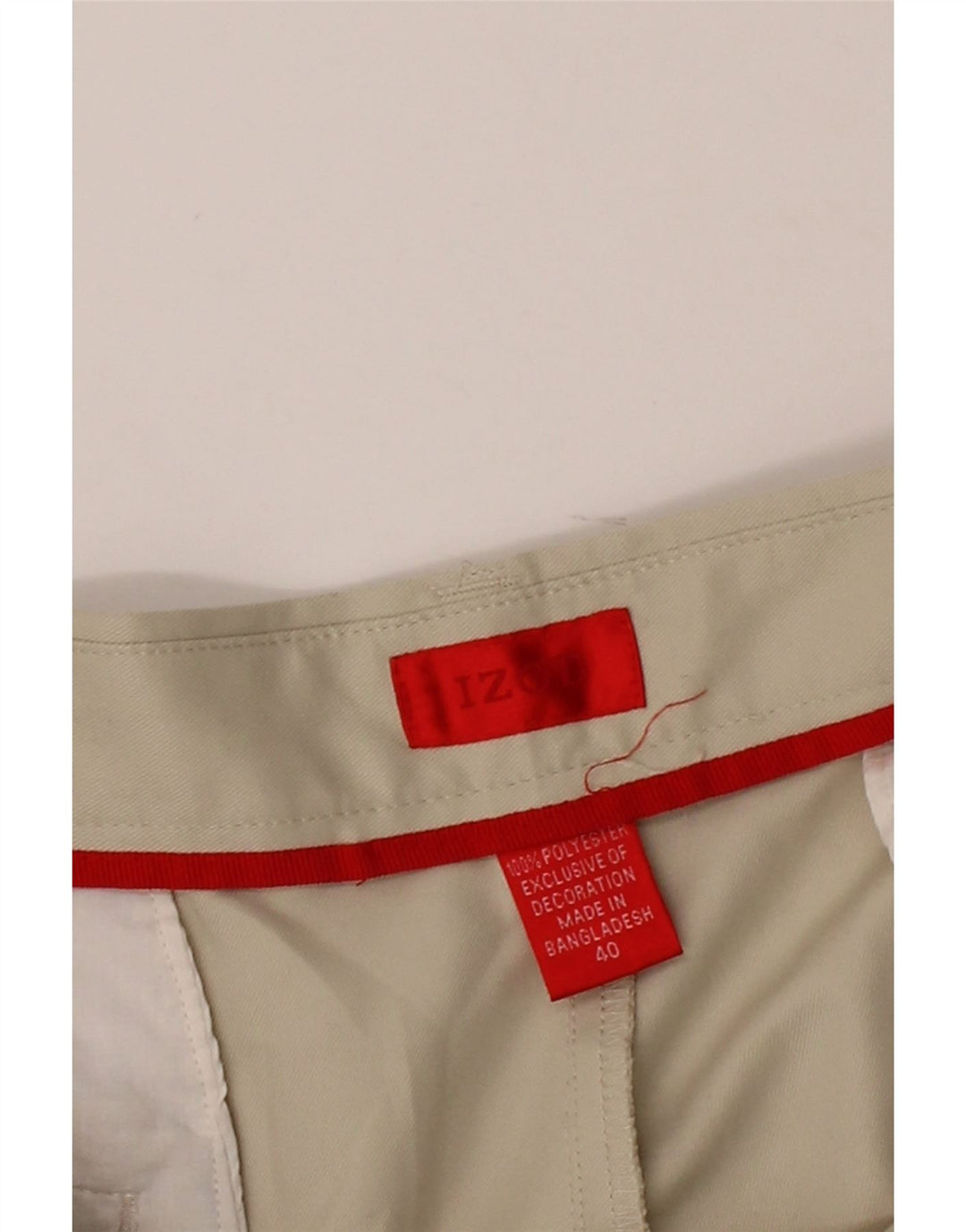 IZOD Mens Chino Shorts W40 XL Beige Polyester Vintage Izod and Second-Hand Izod from Messina Hembry 