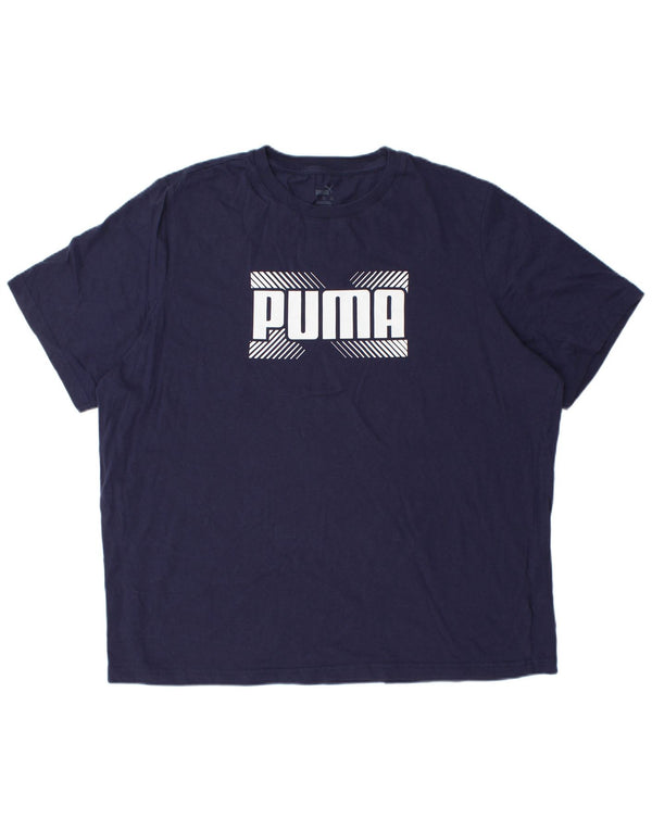 Puma Herre grafisk T-shirt top 2XL marineblå bomuld