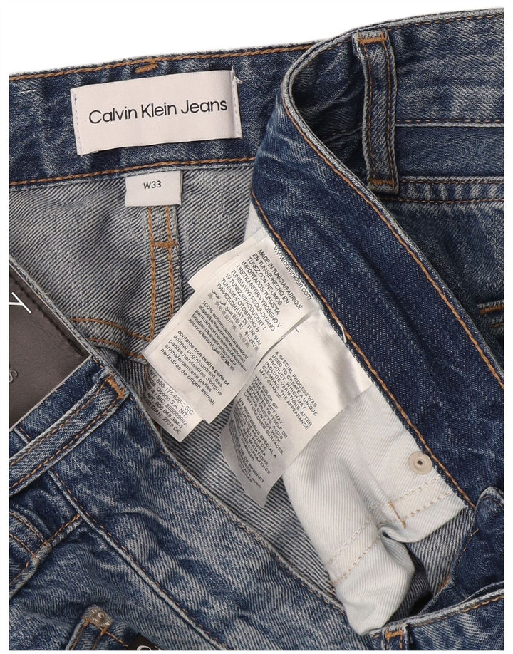 Calvin Klein Straight Jeans til mænd W33 L31 Blå Bomuld