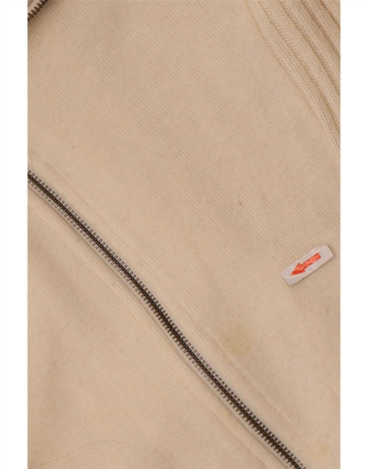 Woolrich Dame Cardigan Sweater UK 10 Small Off White Bomuld