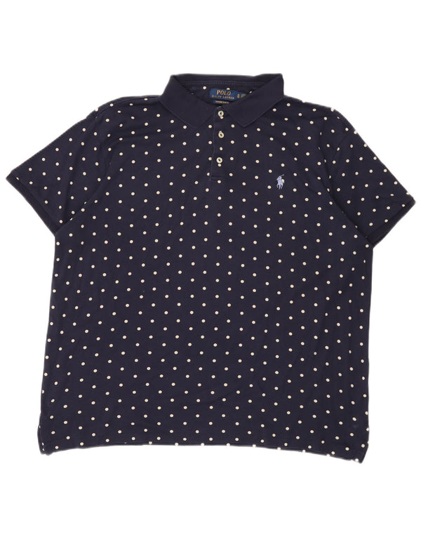 Polo Ralph Lauren Herre Custom Slim Fit Polo Shirt XL Marineblå Polka Dot