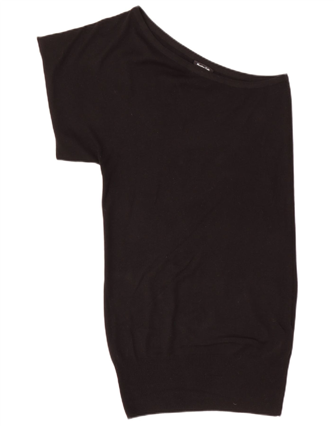 Massimo Dutti Dame One Shoulder Jumper Kjole UK 12 Medium Sort Silke