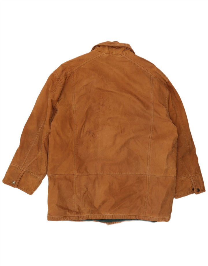 Vintage herre ruskindsjakke IT 52 XL brunt læder
