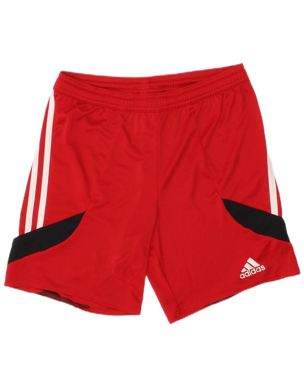 Adidas Boys Climalite Sportshorts 9-10 år Medium Rød Colourblock