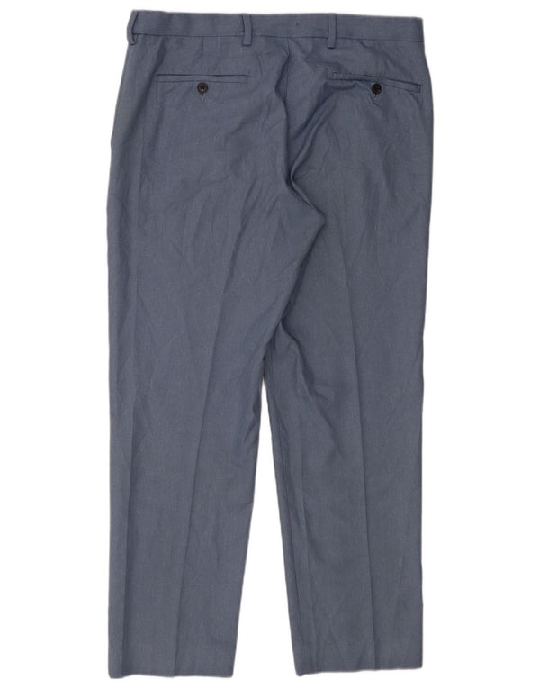 Marks & Spencer Herre Regular Fit Chinobukser W34 L29 Blå polyester