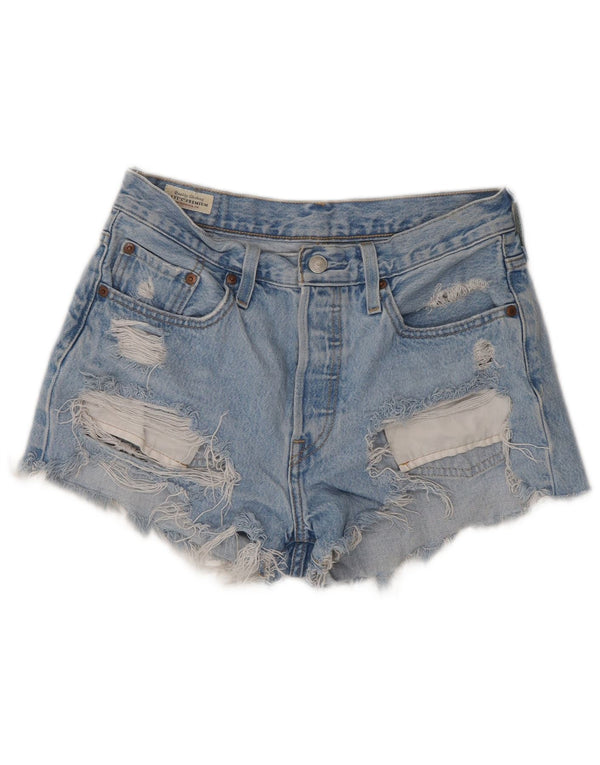 Levi's Womens 501 højtaljede denimshorts med høj talje W27 Små blå bomuld