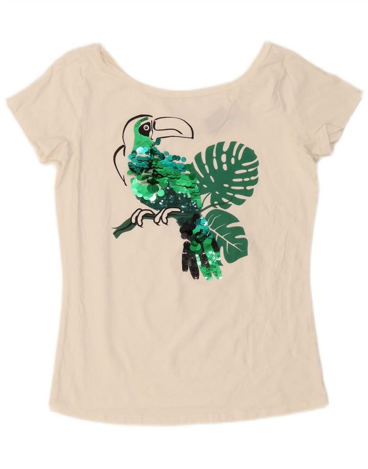 Liu Jo Grafisk T-shirt top til kvinder UK 14 Medium White
