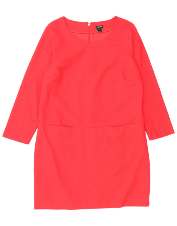 J. Crew Womens 3/4-ærmet Shift Dress US 8 Medium Rød Uld