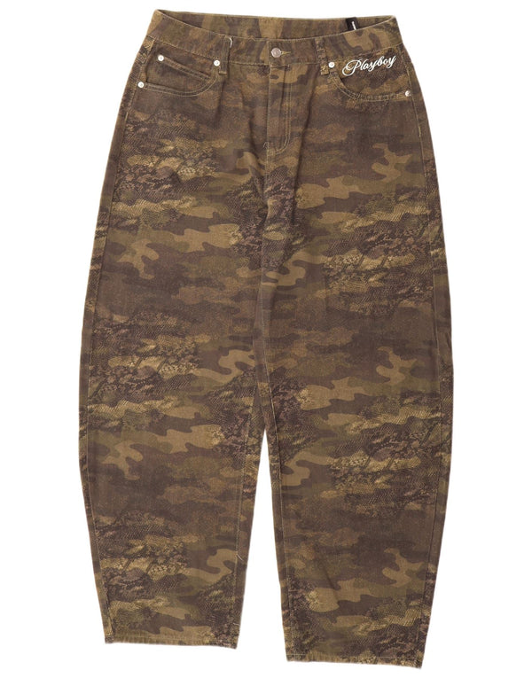 Playboy x Sumwon Dame Grafiske Tapered Jeans Medium W32 L31 Khaki