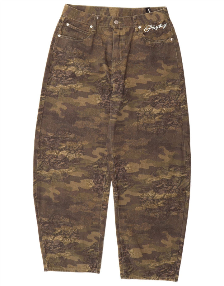 Playboy x Sumwon Dame Grafiske Tapered Jeans Medium W32 L31 Khaki