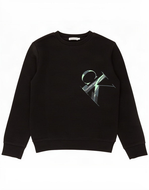 Calvin Klein Jeans Dame Grafisk Sweatshirt Jumper UK 14 large Sort