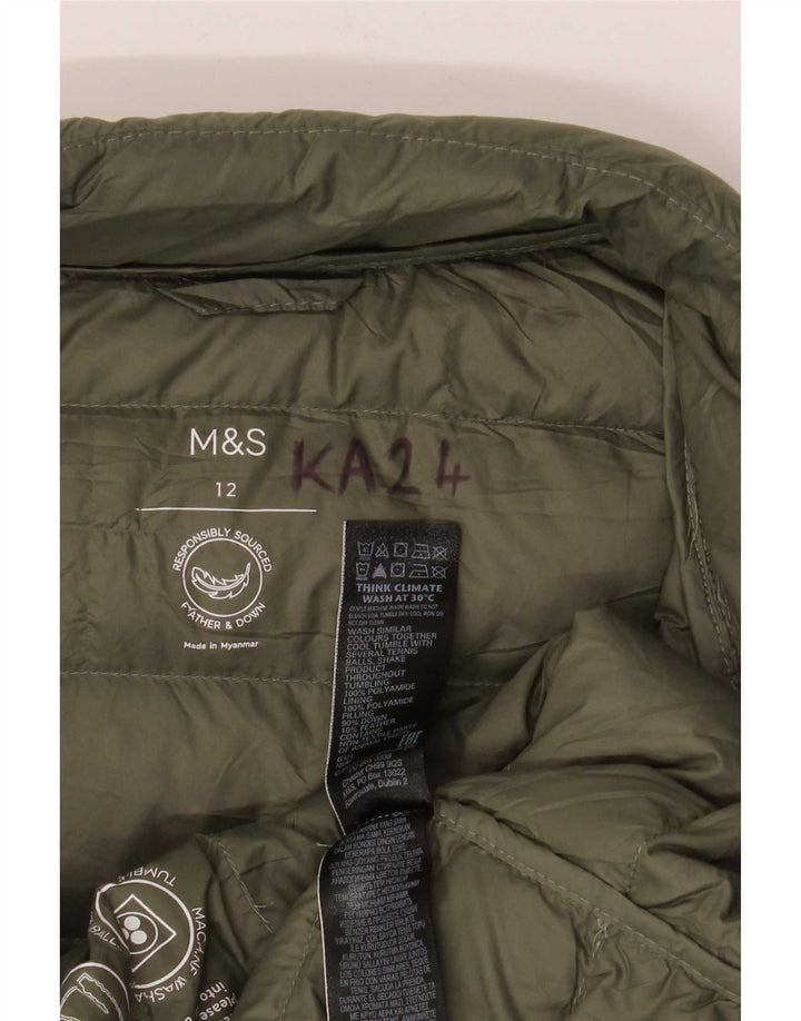 Marks & Spencer Polstret jakke til kvinder UK 12 Mellemgrøn polyamid