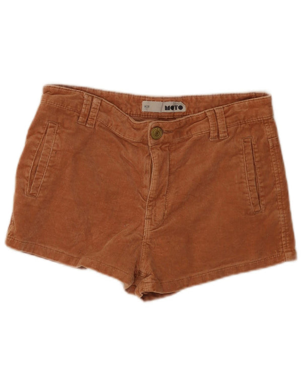 Topshop Dame fløjlshorts W28 Medium Beige Bomuld