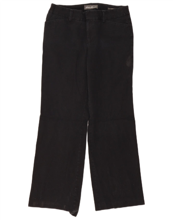 Eddie Bauer Dame Bootcut Casual Bukser US 8 Medium W30 L30 Sort Bomuld