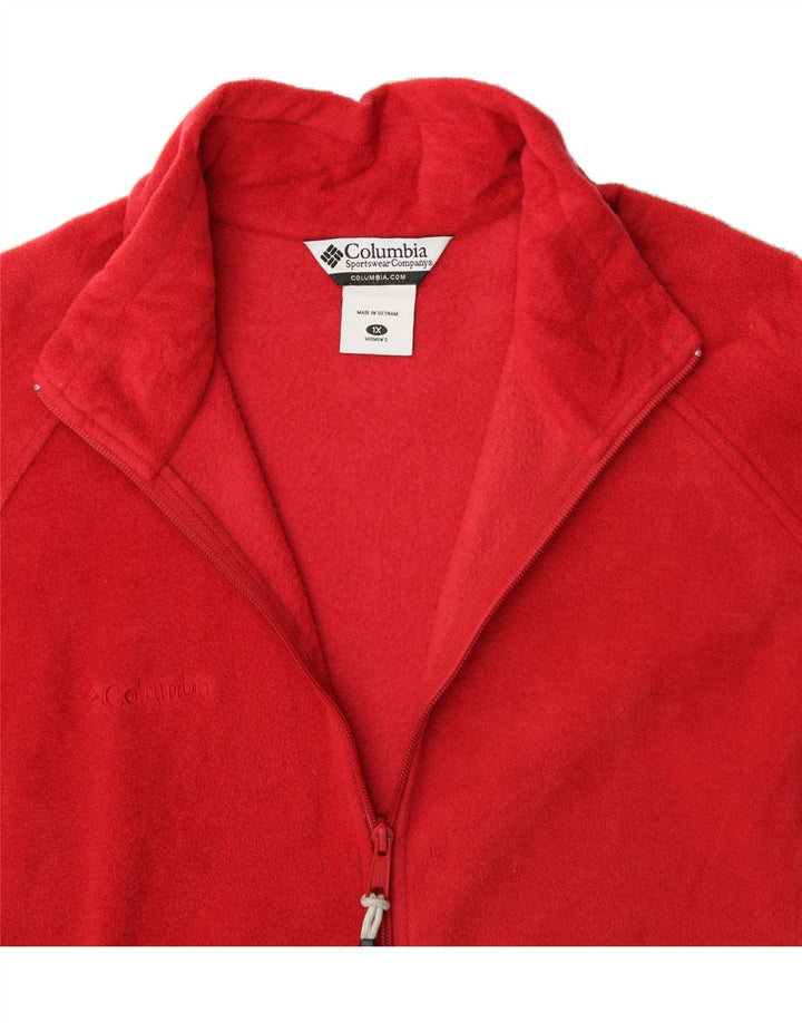 COLUMBIA Womens Fleece Jacket UK 18 XL Red Polyester Vintage Columbia and Second-Hand Columbia from Messina Hembry 