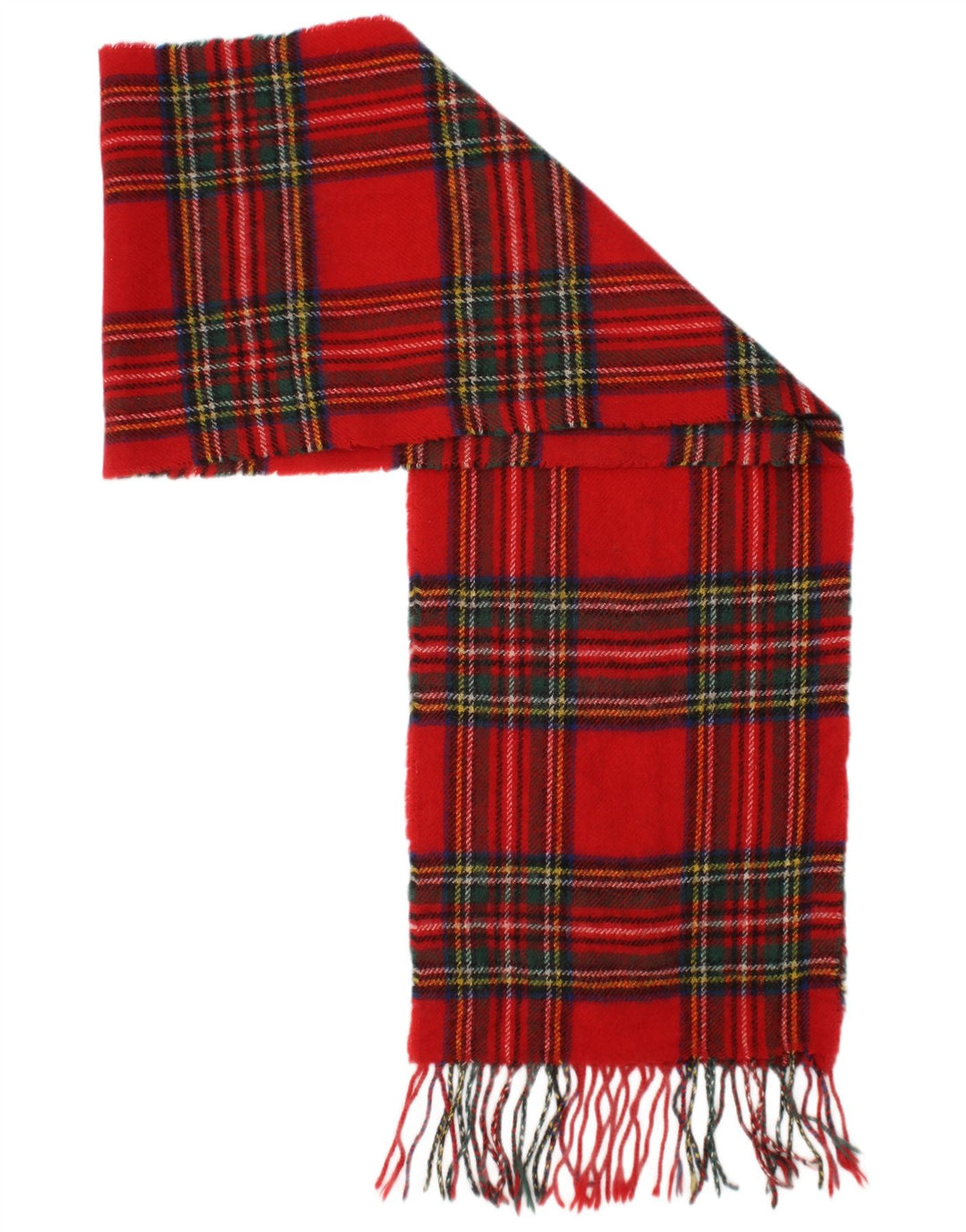 Vintage herre rektangel tørklæde One Size rød plaid lammeuld Classic
