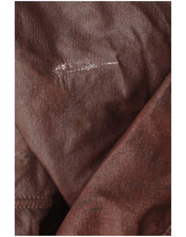 ANNO DOMINI Mens Leather Jacket IT 54 2XL Brown