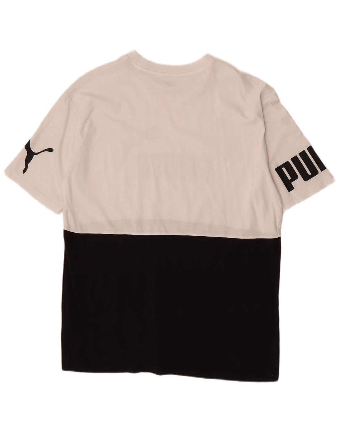 Puma Herre grafisk T-shirt Top Medium Sort Colourblock Bomuld