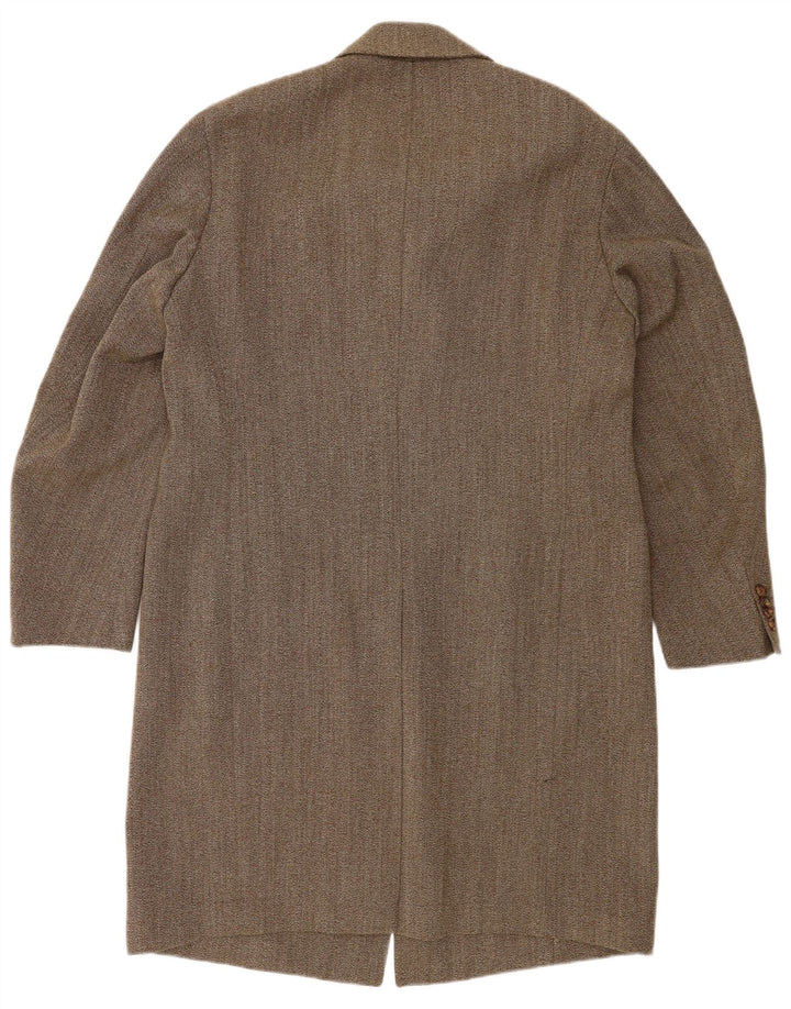 Vintage Herre Overfrakke IT 54 2XL Brun Uld