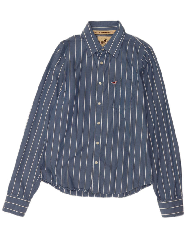 Hollister Mens Shirt Large Blue Striped Cotton