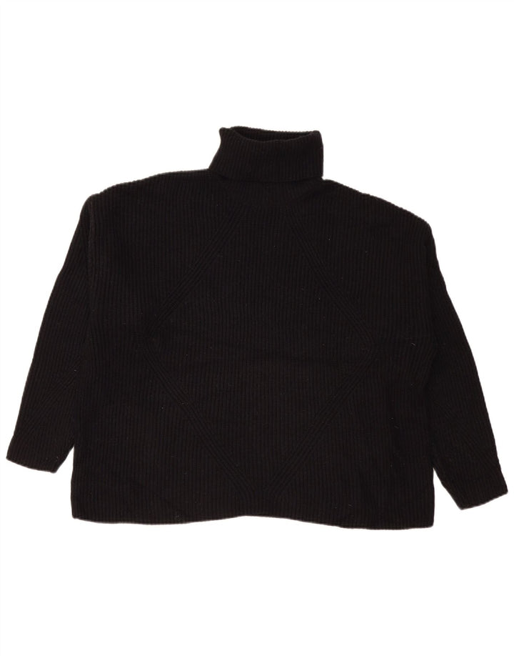 Marks & Spencer Dame Oversized Roll Neck sweater UK 16 Large Black