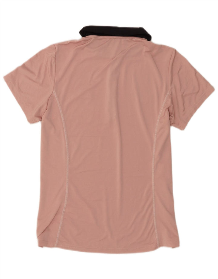 Ellesse Dame Polo Shirt UK 12 Medium Pink Colourblock Polyester