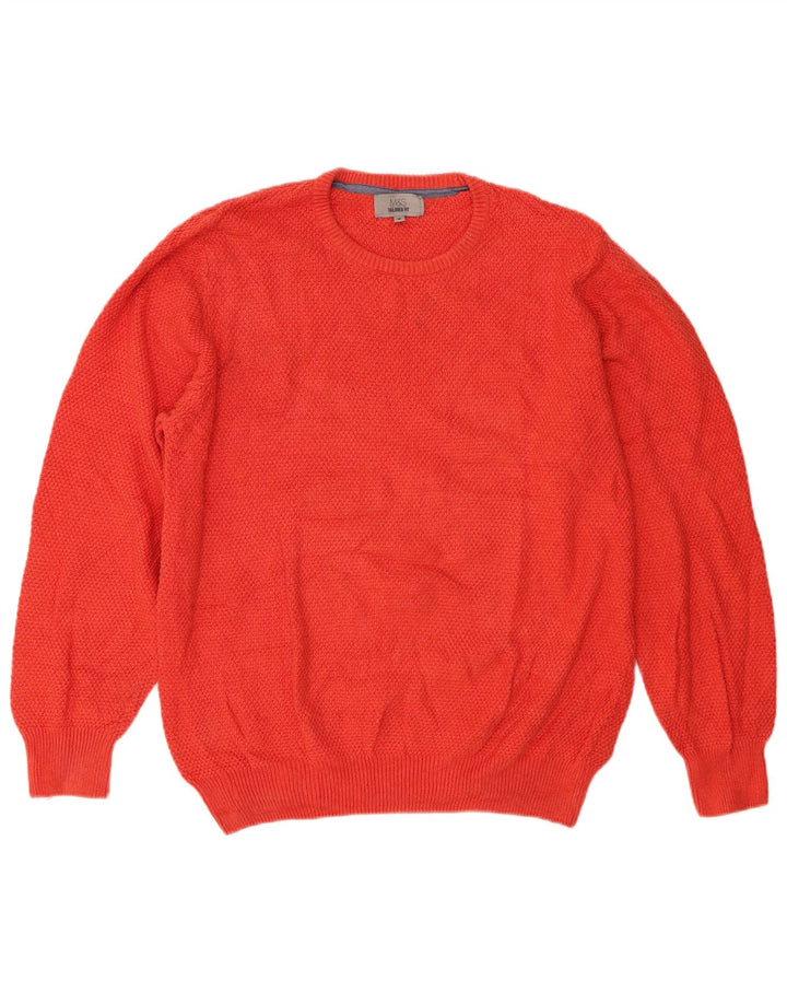 Marks & Spencer herre skræddersyet pasform med rund hals sweater medium rød