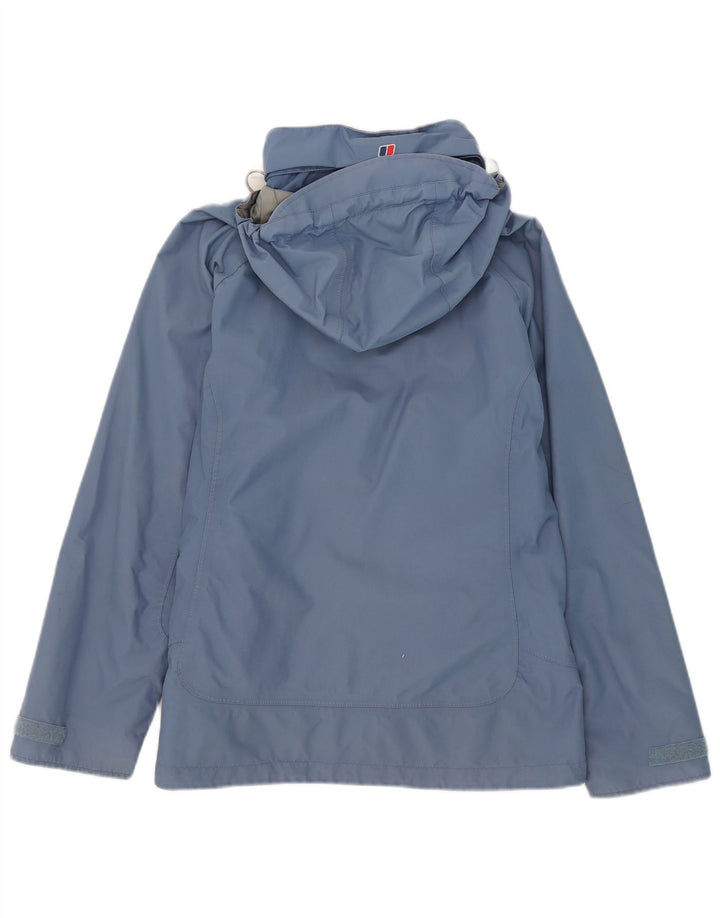 Berghaus Regnjakke med hætte til kvinder UK 12 Medium Blue Nylon