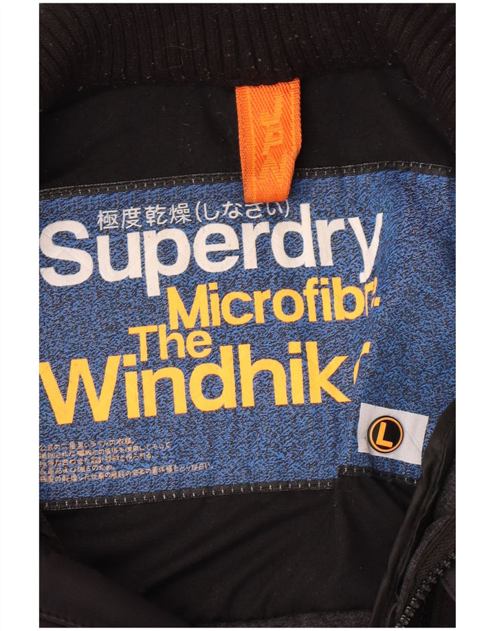 Superdry Mens The Windhiker Quilted Jacket UK 40 Large Black