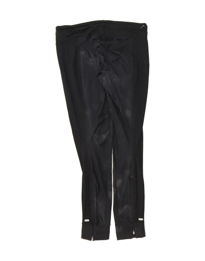 ADIDAS Womens Climalite Leggings UK 12/14 Medium  Black Tie Dye Polyester Vintage Adidas and Second-Hand Adidas from Messina Hembry 