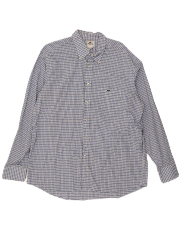 Lacoste Herreskjorte str. 46 2XL Blå Gingham Bomuld