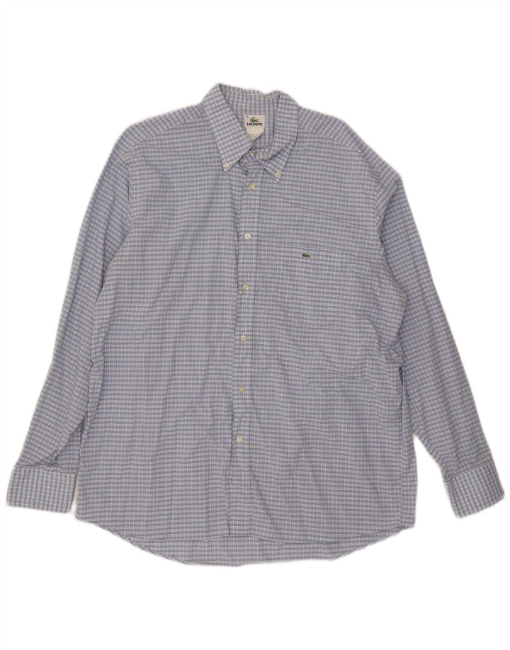 Lacoste Herreskjorte str. 46 2XL Blå Gingham Bomuld