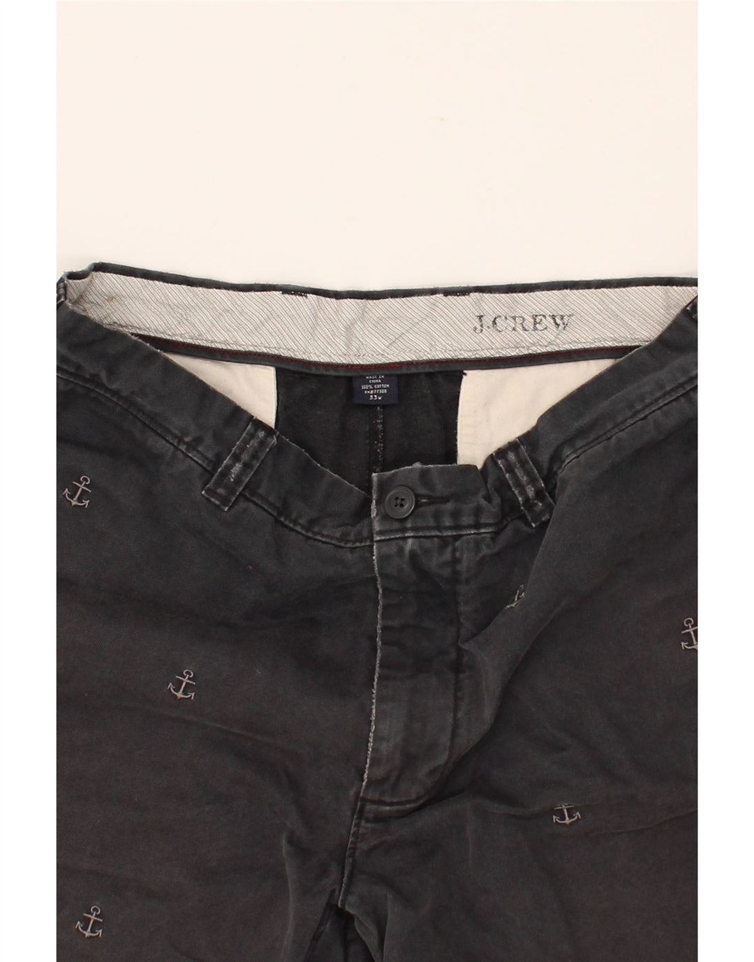 J. CREW Mens Chino Shorts W33 Medium Grey Spotted Cotton Vintage J. Crew and Second-Hand J. Crew from Messina Hembry 