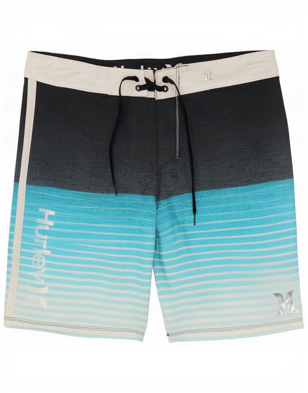 Hurley Herre grafiske svømmeshorts mellemblå stribet polyester