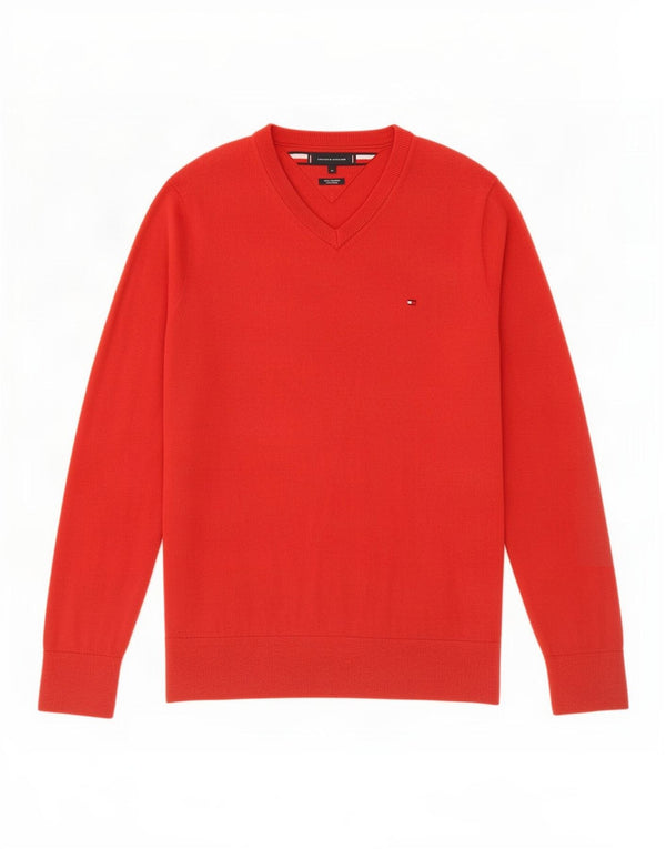 Tommy Hilfiger Herre V-hals sweater Medium Rød Bomuld