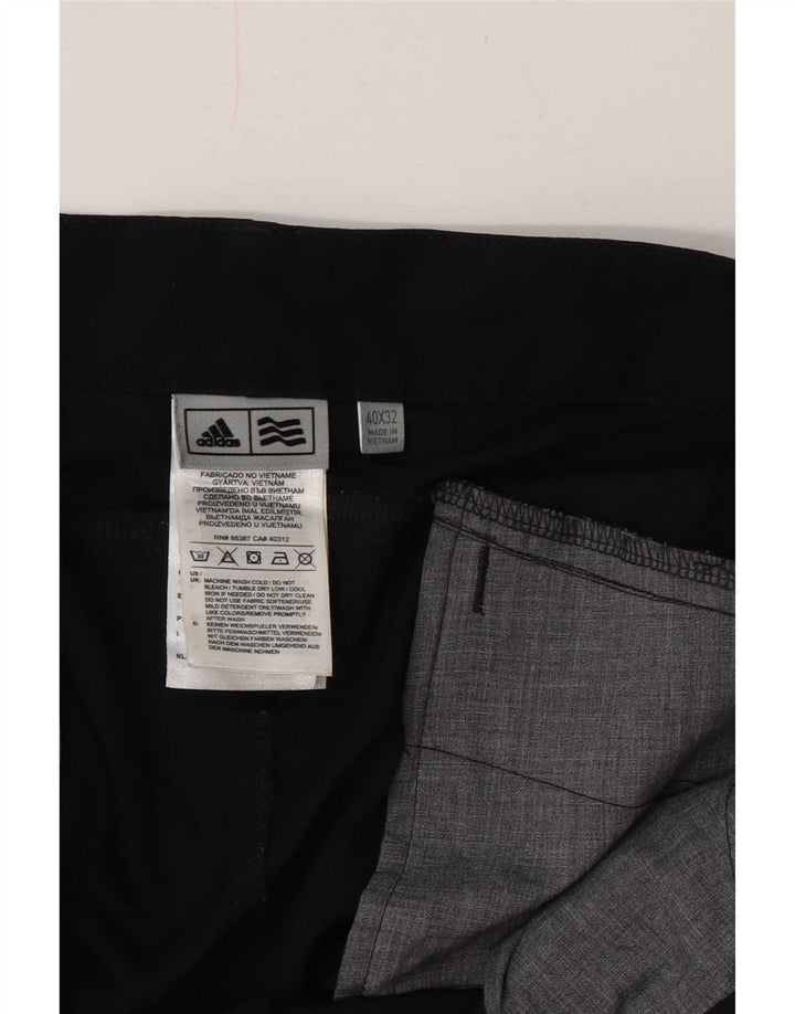 Adidas Straight Chino-bukser til mænd W40 L32 Sort polyester