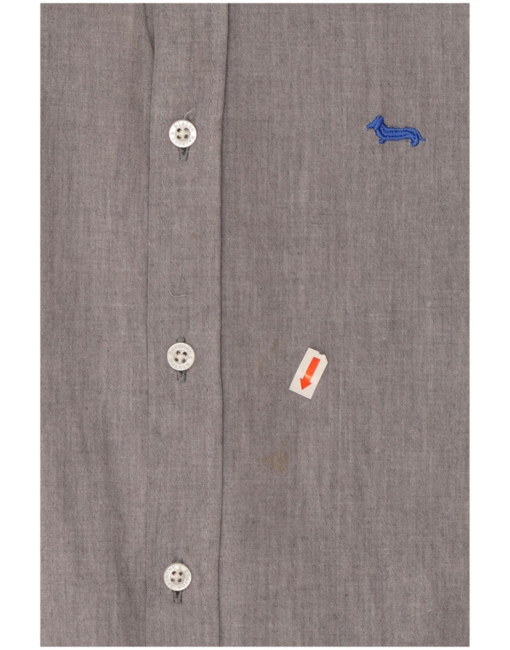 HARMONT & BLAINE Slim Fit skjorte til mænd, lille grå bomuld