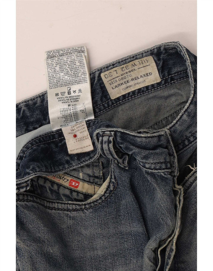 Diesel Herre Larkee Straight Jeans W32 L30 Blå Bomuld